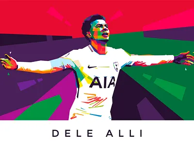 Delle Alli art artwork colorful art dele alli digitalart football illustration popart tottenham hotspur wpap