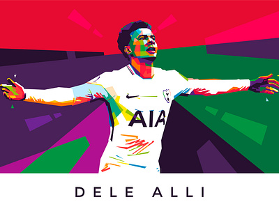 Delle Alli art artwork colorful art dele alli digitalart football illustration popart tottenham hotspur wpap
