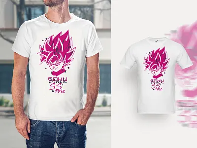 Print Goku Black dragon ball goku goku black graphic design illustration print rose super saiyan tshirt tshirtdesign vector