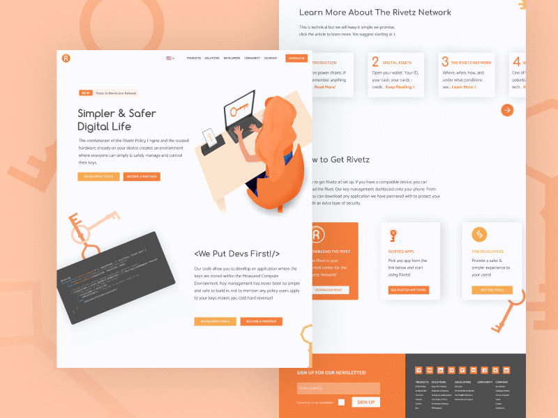 Rivetz Website Product Page Mockups