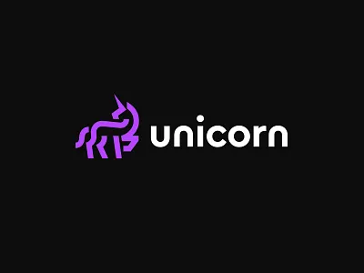 Unicorn abstract bold corporate creative horse kreatank logo logos mark mustang purple unicorn
