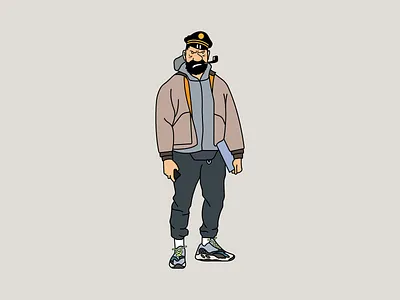 Yeezy x Tintin adidas captain haddock clean design hand drawn illustration illustrator kanye west streetstyle tintin yeezy