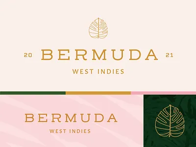 Bermuda Incentive Trip Branding Variations bermuda brand branding identity leaf leaves logo minimal modern nature summer texture travel trip tropical typography vacation vector
