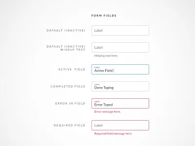 Form Fields for Days app calendar field component component library design patterns drop down fields product page smart search field text fields ui ux web web app