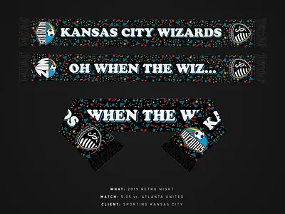 2019 Retro Night Scarf - Sporting KC kansas city mls retro retro night scarf soccer sporting kc sports wizards