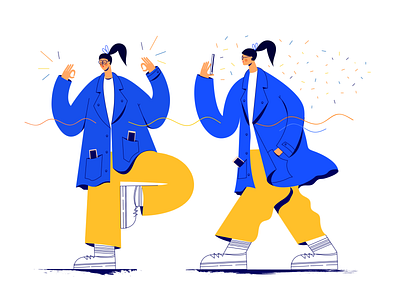 Keep Calm character characterdesign drawing female girl illustration minimal mobile rush vector yoga