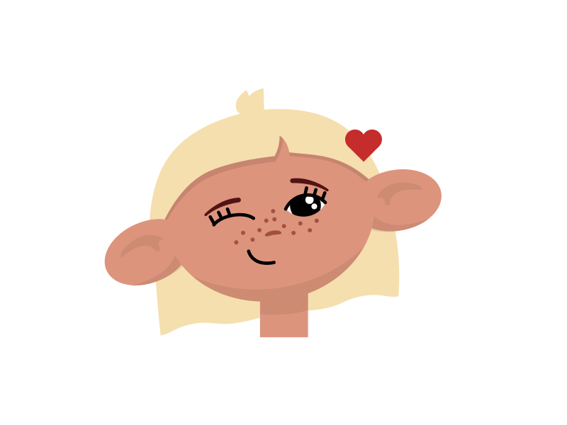 I Love Dribbble 2d animation after affects animation character character animation cycle emoji emotion enjoy gif girl heart illustration love motion design shape animation smile sticker vector wink