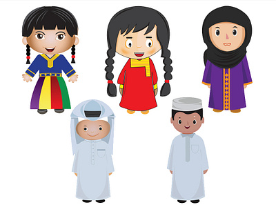 traditional clothes baby boy character child children art girl traditional wear