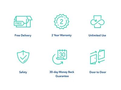 Ecommerce Icons Set delivery design guarantee icon icon design icon designs icon set iconography icons illustration line line icons safety shield simple simplicity unlimited vector warranty website design