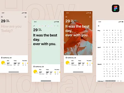 Weather Diary diary download figma freebie simple weather