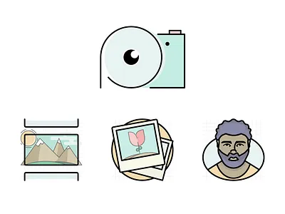 Photography App Icons app design icon ui vector