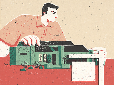 Phoenix New Times cover editorial illustration linocut print procreate texture