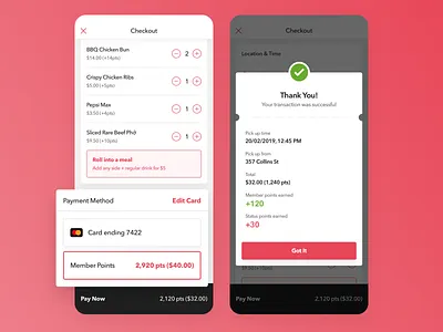 Roll'd Loyalty app checkout food loyalty membership order points receipt