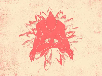 Padmasana anatomy ashtanga body design flower guadalajara halftone illustration lotus male mexico muscles red textures yoga