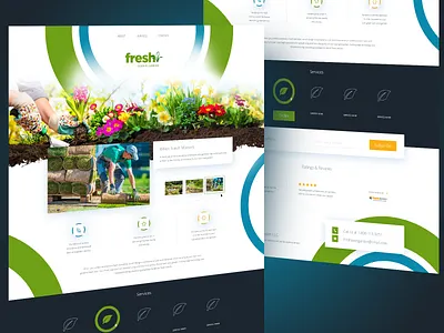 Landscape Design Company - Landing Page colorful garden gardener grass homepage landing landscape landscaping lawn modern services