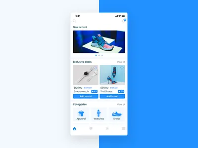 E - commerce app , Home screen. adobexd all categories categories clean design ecommerce ecommerce app home menu shopping app sign in sign up store ui ux design