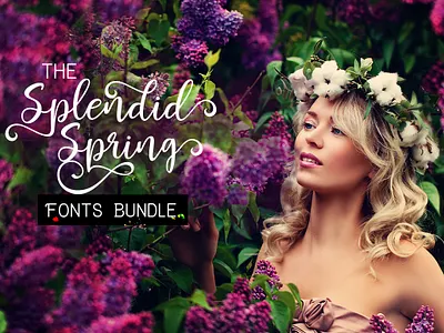 The Splendid Spring Fonts Bundle fonts premium fonts spring fonts