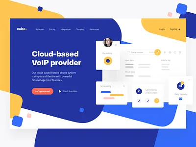Cube: Product page call call center call management crm landing page main page product design product page site ui uiux ux voip voip phone web web design webpage website