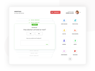 Hospital Feedback System Concept clean concept design flat gif minimal sketch tablet ui ux vector web