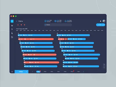 Timeline Scale Dark Version blue dark ui dark version graphic inspiration night color red timeline