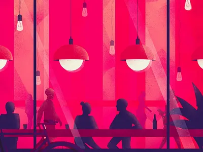 Night Out colors conceptual couple dinner editorial exhibition friends illustration illustrator magazine non me lo spiedo restaurant talk vintage