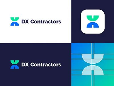 DX Contractors - Logo Design Concept app branding clean constructions contractor corporate design gradient icon identity letter letters logo logo design logo designer logotype media digital monogram symbol tech