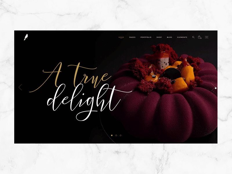 Dolcino cake cake shop chocolaterie elegant homemade luxury desserts sweets website mockup wordpress