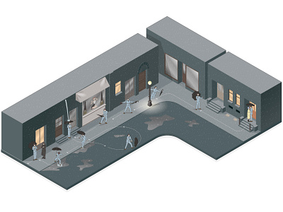 Singing in the Rain graphic adobe illustrator diagram film illustration infographic isometric design movie scene vector illustration