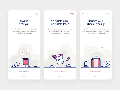 Gymforless Onboarding bike gym gymforless illustration onboarding welcome