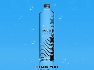 Free Water Bottle Mockup bottle bottle design bottle label bottle mockup brand identity drink logo logo design logodesign logos logotype pure root roots water wave wave logo waveform waves wavey