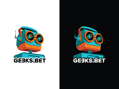 Logo adobe illustrator b3d logo retro robots