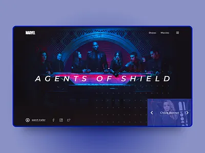 Marvel website design adobe xd agents of shield branding design flat graphic icon interaction design marvel minimal photoshop product typography ui ui design uiux ux web webdesign website