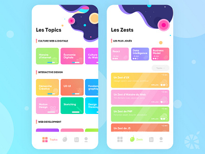 Mobile E-Learning app animation app branding colorfull design elearning flat game gradient icon illustration illustrator logo mobile quizz ui ux vector web website
