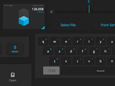 Ui Kit #1 - 3D printer user interface 3d 3d printer button buttons design interface isometric keyboard ui user experience user interface ux