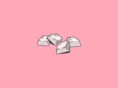Spare keys black lead brush character chill design flat icon illustration line onfimpavlo pink logo procreate vector
