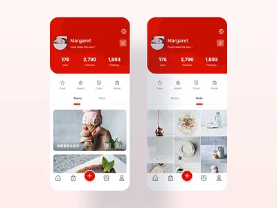 Cookbook App Personal Center Page app cook delicious food personal center ui