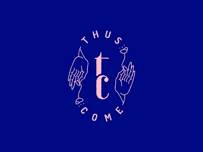 Thus Come Logo flowers hand hands logo logotype retro sign vector vintage yoga yoga mat