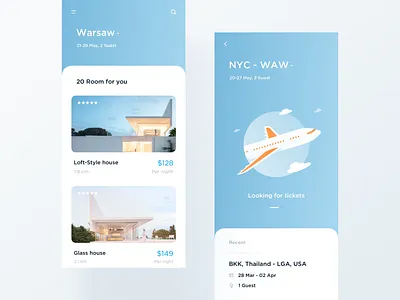 Travel App app clean design gradient illustration interactive layout light minimal mobile modern travel typography ui