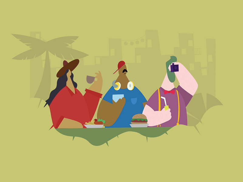 The hipsters adobeanimate animation barcelona beard celanimation characteranimation characterdesign frambyframe gif hipster illustration loop mustache traditionalanimation