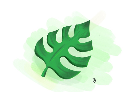 Leaf artwork brush design green illustration leaf nature procreate sketch try