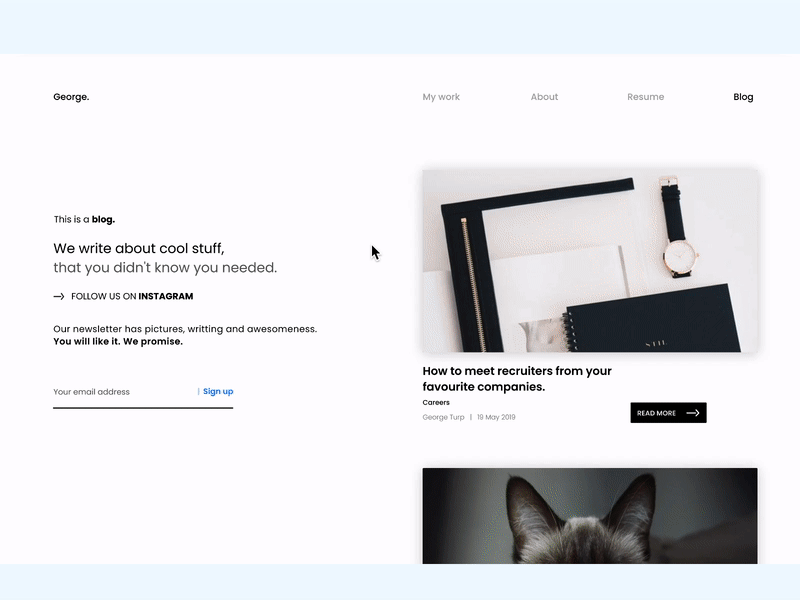 Blog scroll navigation blog branding concept design dribbble interface invision invision studio new scroll ux web