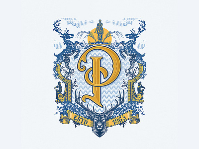 The Park sign beer coat of arms design illustration pub sign