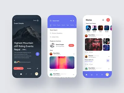 Social ios app ui design animation interaction nice 100 event dating social app folding phone samsung google friends explore travel illustration icon branding logo ios android mobile ui app modern trendy creative minimal uxui website landing page