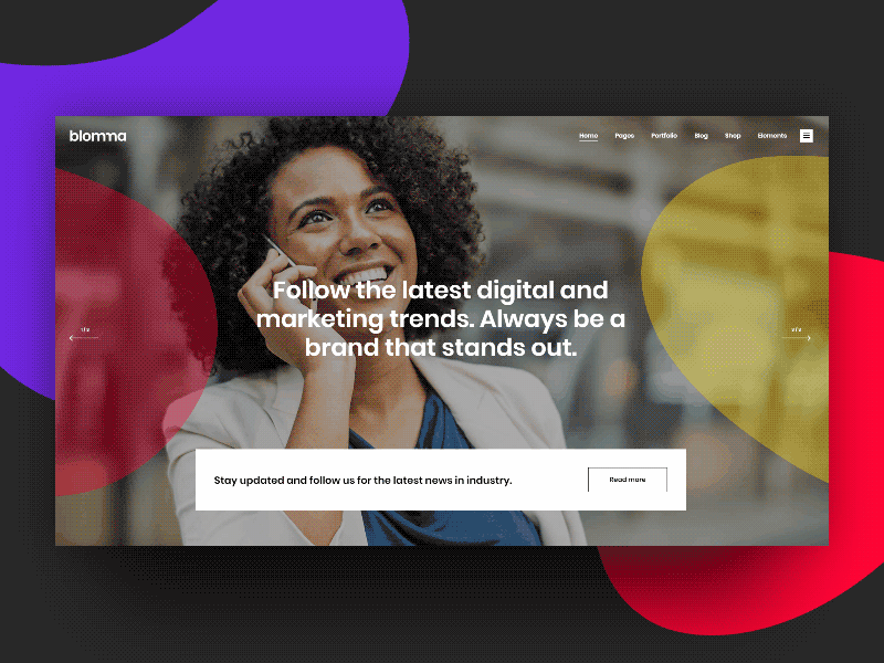 Blomma Agency agency colorful creative designer landing page portfolio ui ux web design wordpress