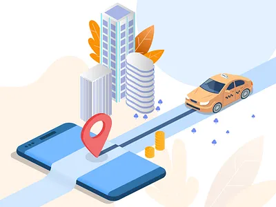 Taxi illustrator design development illustration