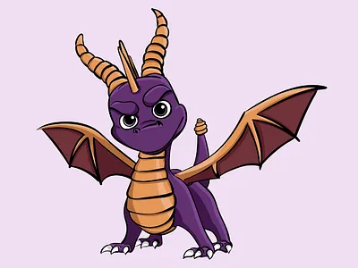 Spyro character game illustration illustrator spyro vector wacom wacom intuos wacom tablet