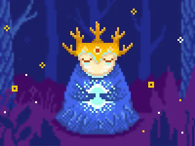 Pixel forest 2d illustration nature pixel pixel art vector