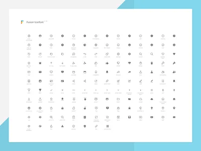 Fusion Iconfont branding design system fusion icon icon font icons set