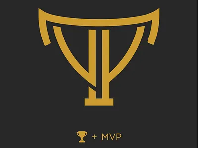 MVP Trophy Monogram bold brand gold icon logo monogram monoline mvp sports thicklines trophy typography win