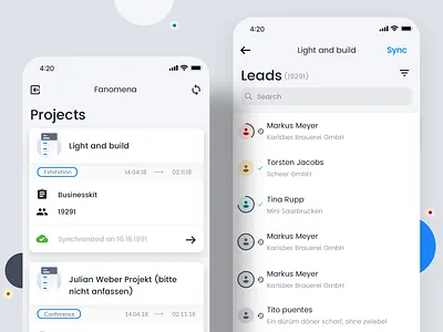 Leads Mobile App design ios leads mobile ui ux